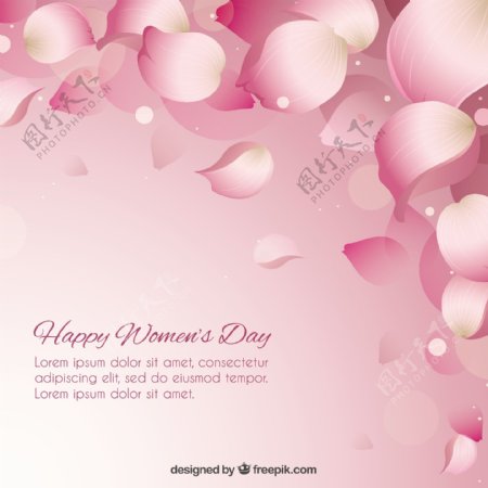 粉红色的花瓣妇女节背景
