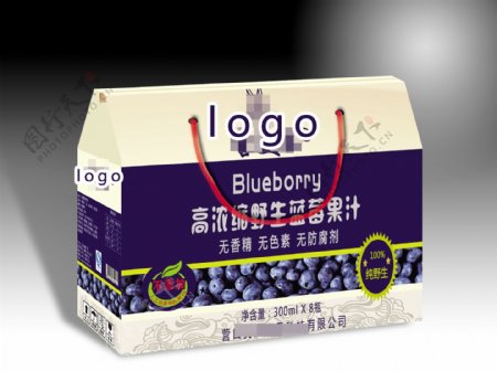 蓝莓汁外包装效果图