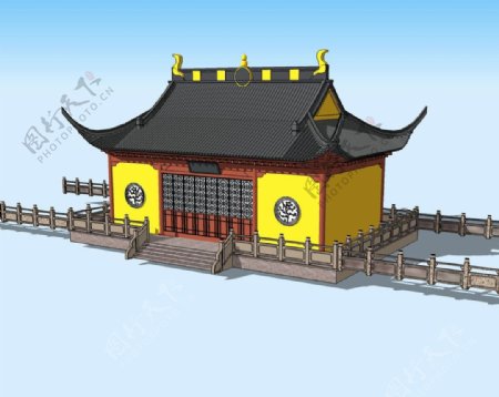 寺庙精细3D模型