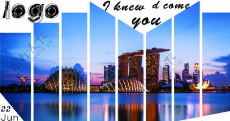 新加坡夜景卡片