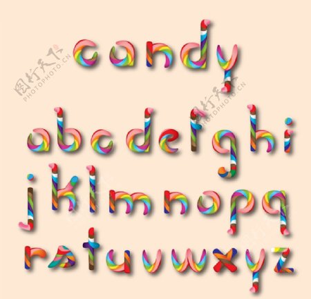 糖果形状的字母