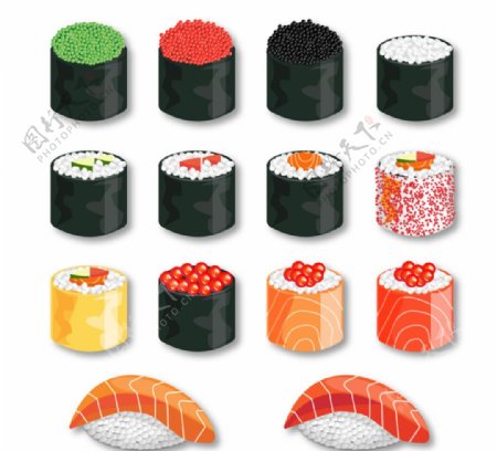美味日本寿司矢量素材