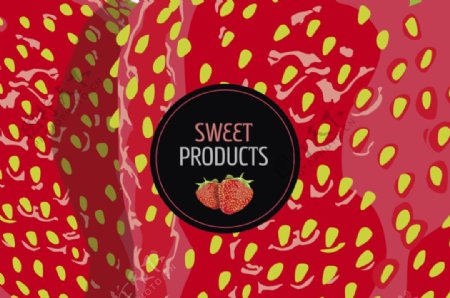 草莓表面与标签背景