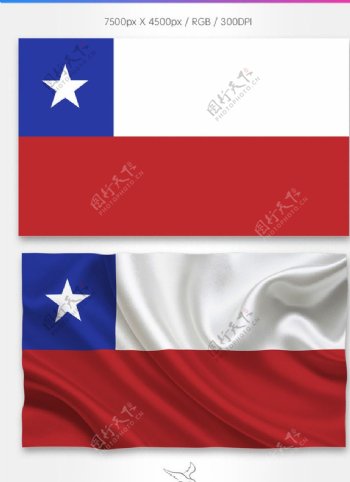 智利国旗分层psd