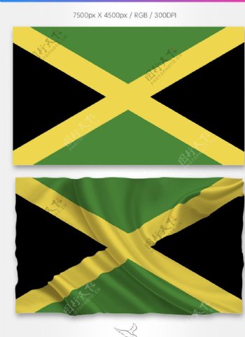 牙买加国旗分层psd