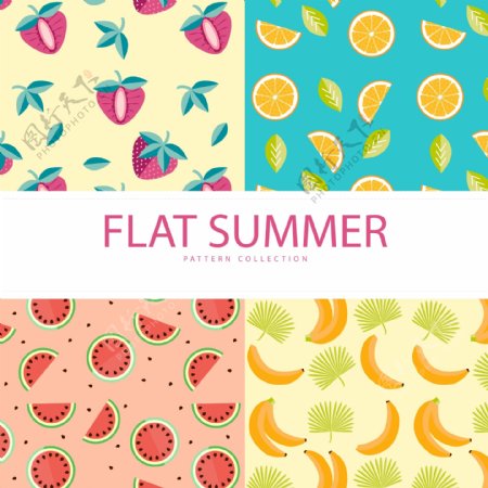 平面设计的夏季水果图案