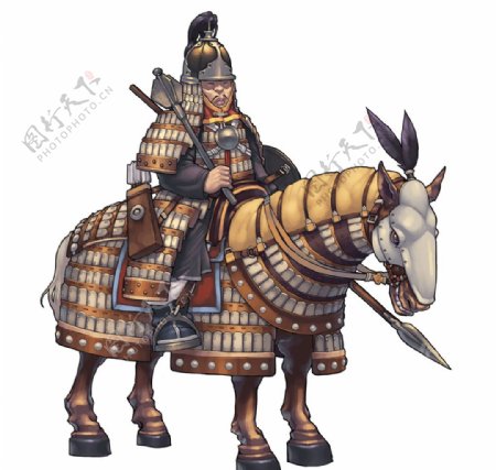卡通蒙古骑兵