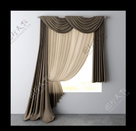 窗帘窗帘模型欧式窗帘