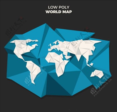 几何体拼接世界地形图