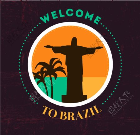 巴西欢迎海报矢量素材