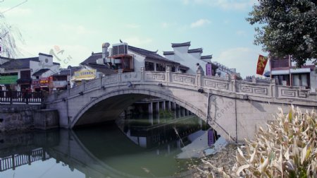 上海七宝老街石桥古风建筑安平桥