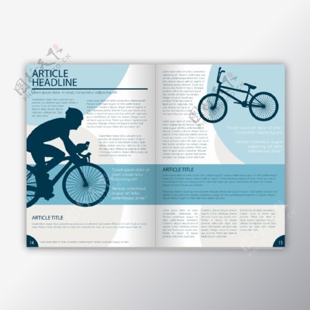 自行车轮廓杂志排版设计