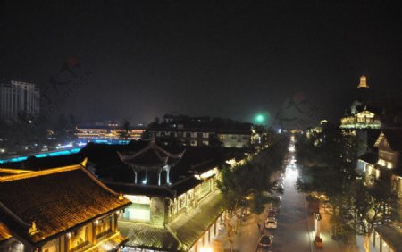 灌县古城夜景