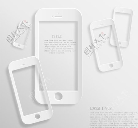 白色数码手机框背景矢量素材