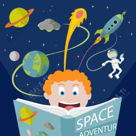 儿童节快乐太空探险故事书