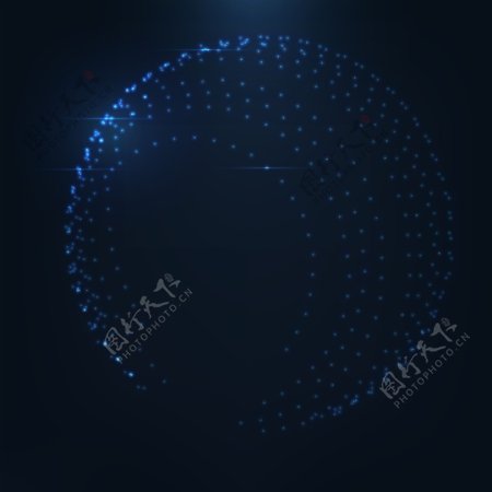 蓝色光球渲染背景矢量EPS素材