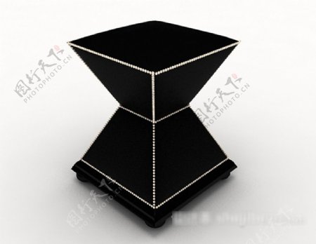 现代个性黑色凳子3d模型下载