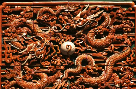 木雕中国龙装饰画