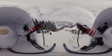 第一视角急速滑雪VR视频