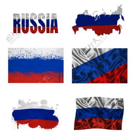 俄罗斯地图国旗图片