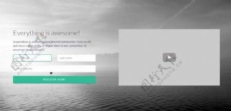灰色海洋网站设计素材网页UI模板