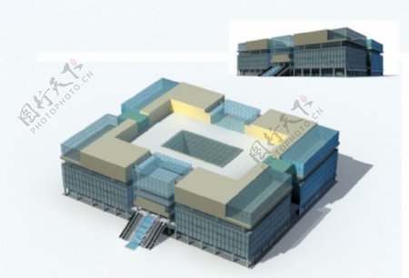 MAX多层公共建筑场馆3D模型