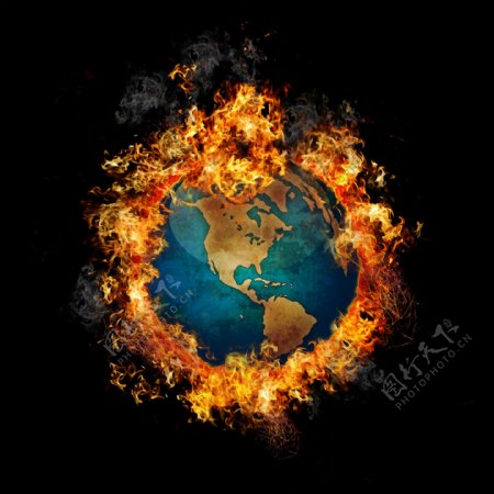 火焰包裹的地球图片