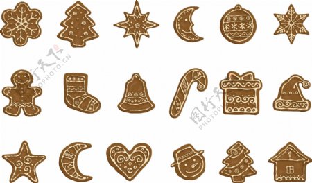 姜饼干字母PNG免抠设计素材