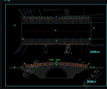 望月桥CAD景观图纸