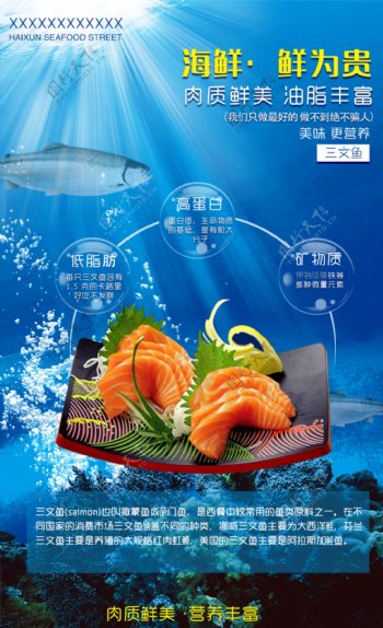 海鲜三文鱼海报