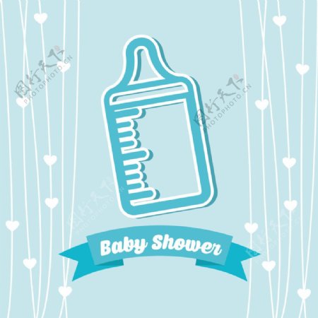 婴儿淋浴邀请卡设计图片