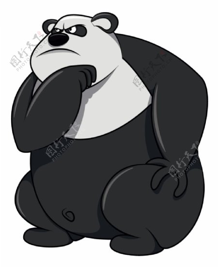 可爱的卡通熊猫设计矢量素材