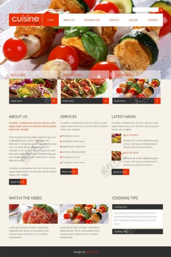 烹饪调制美食网页模板
