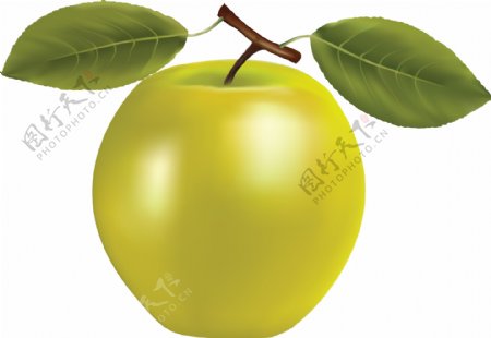 黄绿色苹果图片免抠png透明图层素材