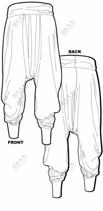 哈伦裤设计图