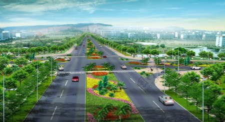 高速公路绿化效果图片