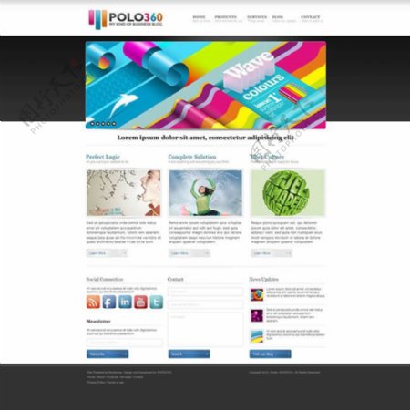 国外彩色企业网站设计模板psd素材