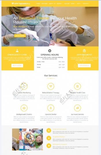 黄色大气医疗网站模板