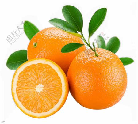 新鲜产品实物橙子水果美食促销装饰元素素材