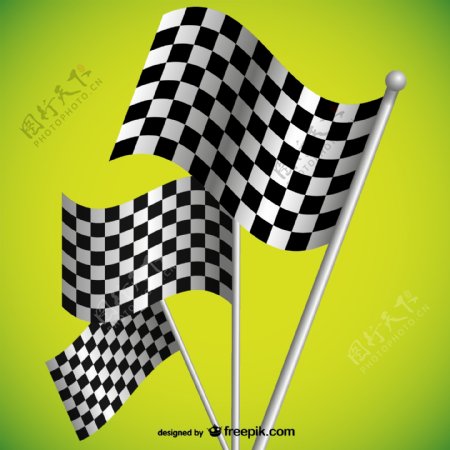 F1赛车黑白方格旗背景矢量素材图片