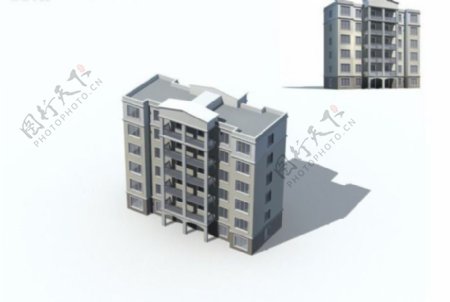 现代新式住宅小区建筑3D模型图