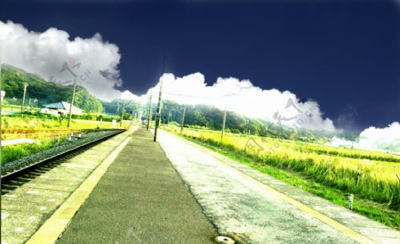 铁路风景摄影图片