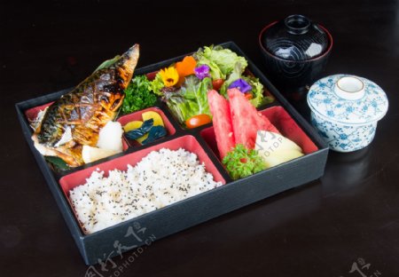 日本营养餐摄影图片