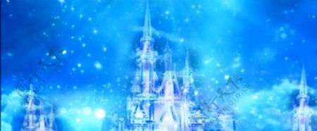梦幻蓝色唯美城堡冰雪世界