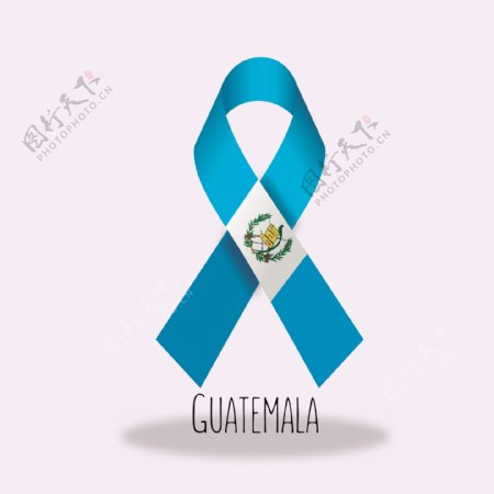 危地马拉国旗丝带设计矢量素材