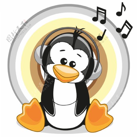 听音乐的企鹅