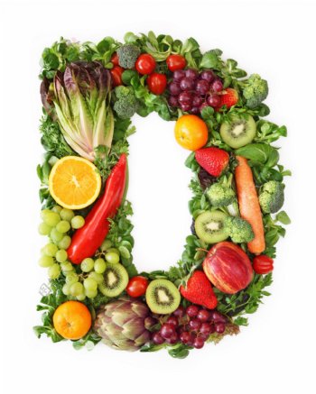 蔬菜水果组成的字母D