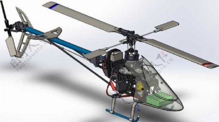 遥控直升机机械模型