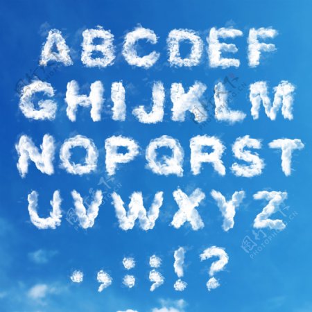 创意云朵字母设计
