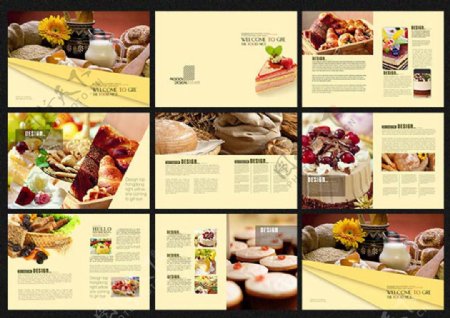 面包甜点宣传画册设计模板